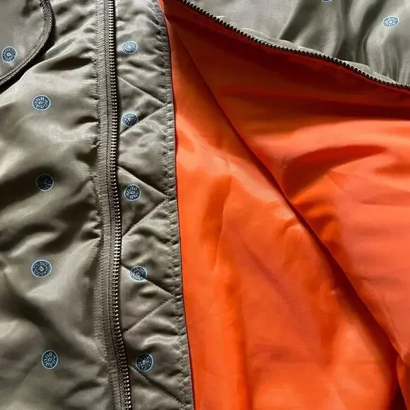 Size 4/XL - Kapital MA-1 Olive Men's Pillow Bomber Jacket